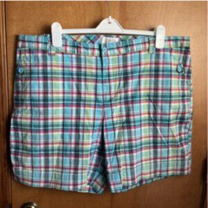 CJ BANKS 22W Women's Plaid Cotton Stretch Shorts